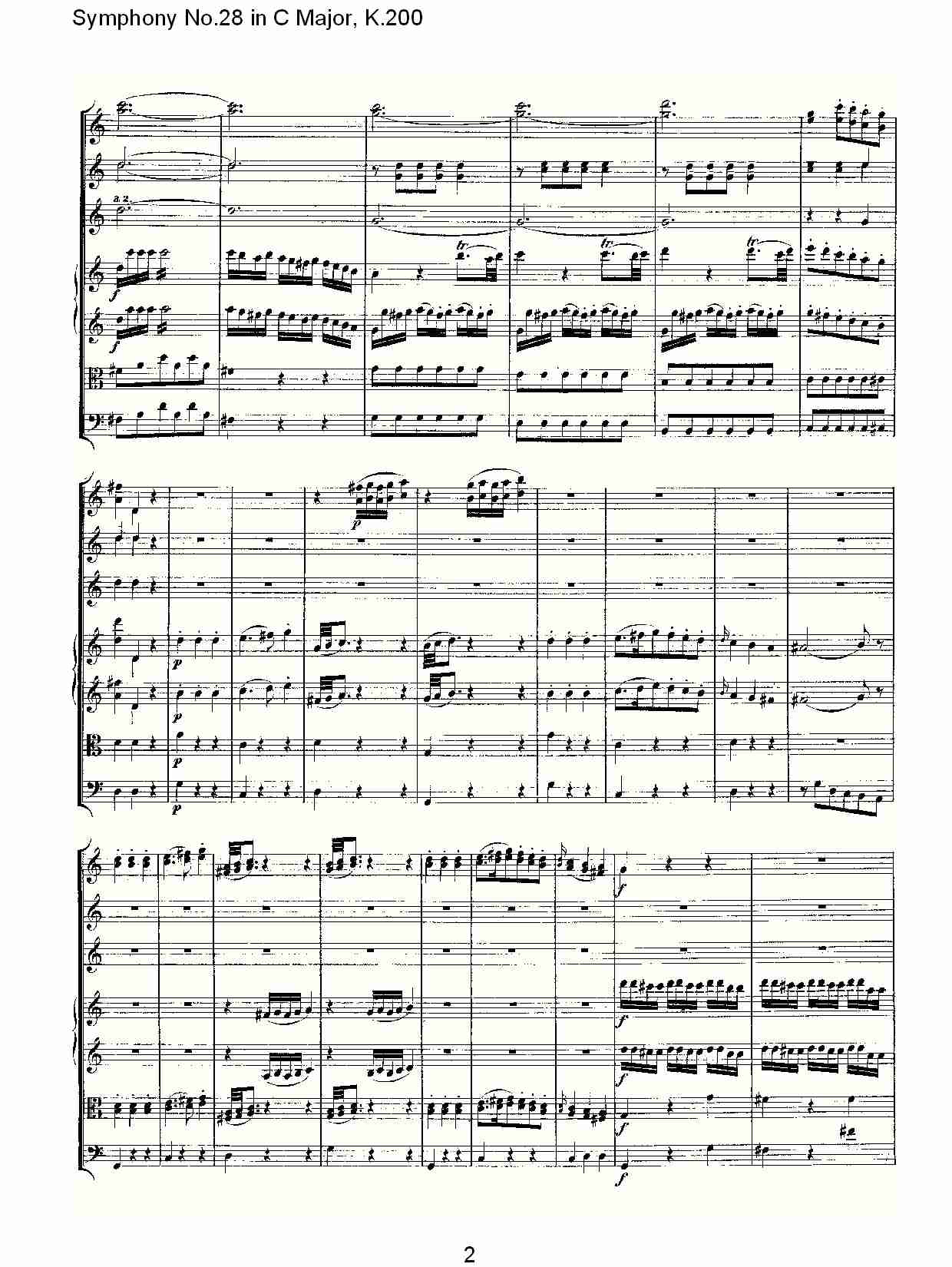 C大调第二十八交响曲K.200（一）总谱（图2）