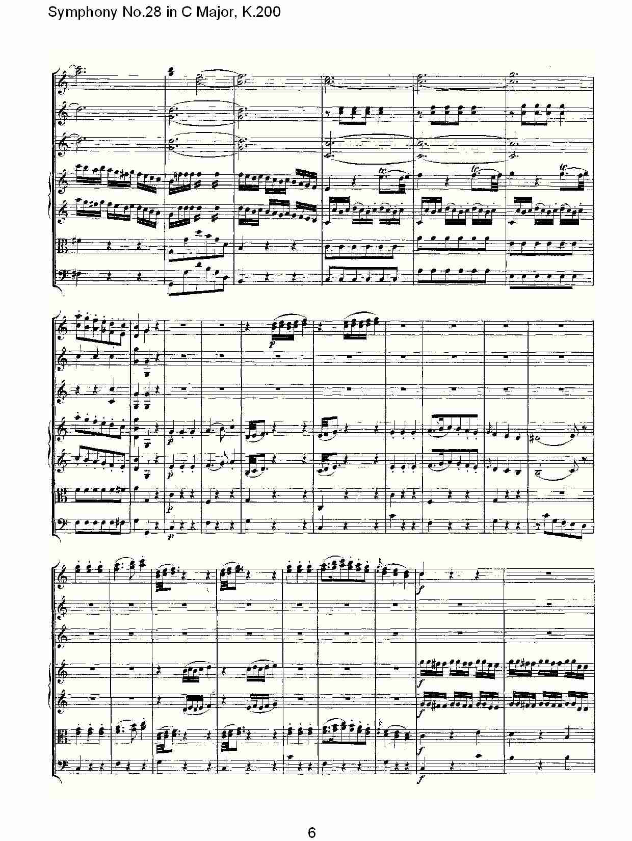 C大调第二十八交响曲K.200（二）总谱（图1）