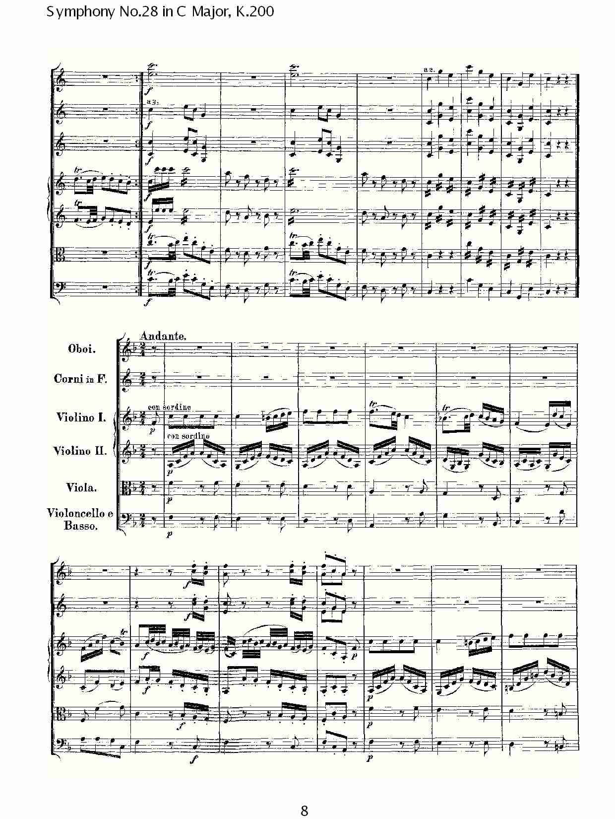 C大调第二十八交响曲K.200（二）总谱（图3）