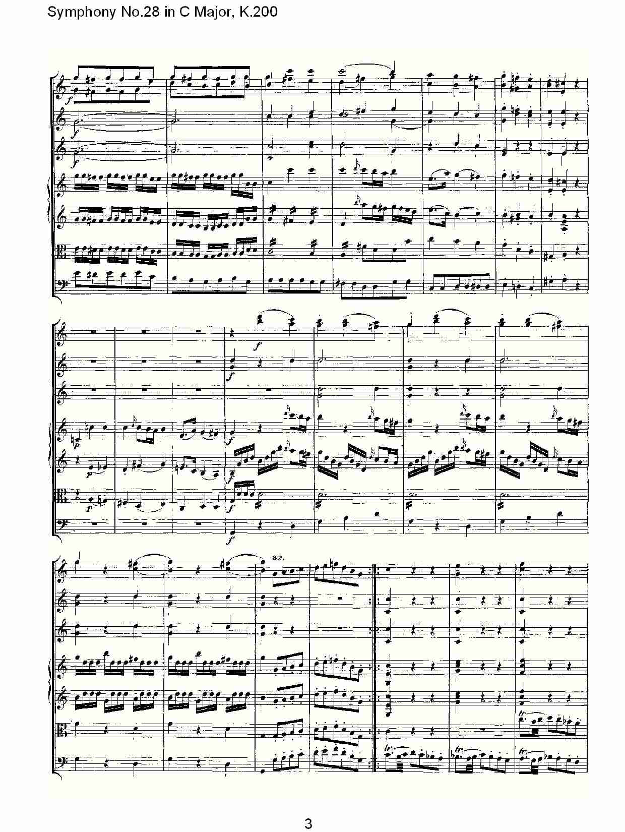 C大调第二十八交响曲K.200（一）总谱（图3）
