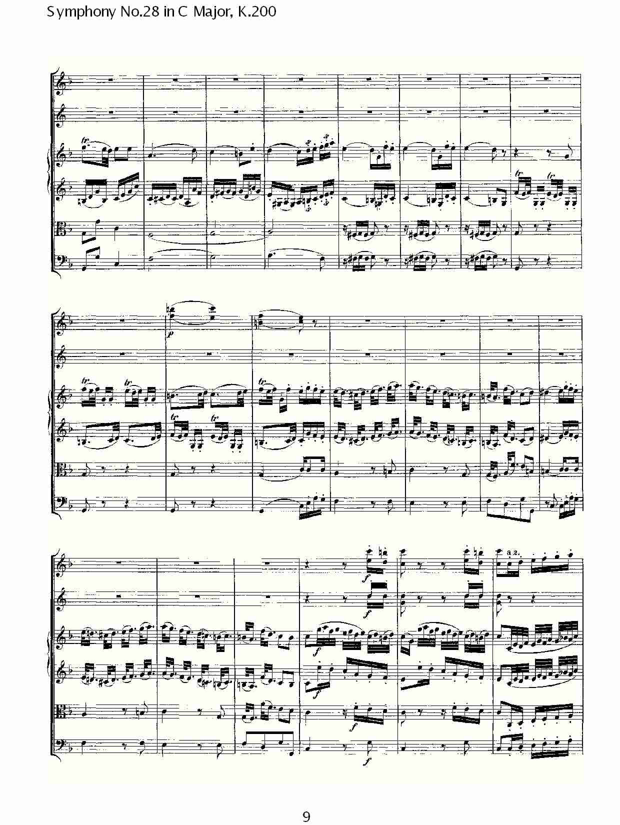 C大调第二十八交响曲K.200（二）总谱（图4）