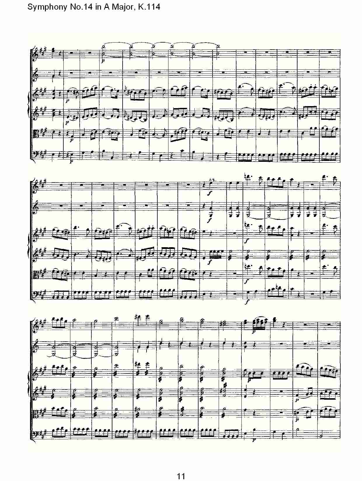 (A大调第十四交响曲K.114)（二）总谱（图1）