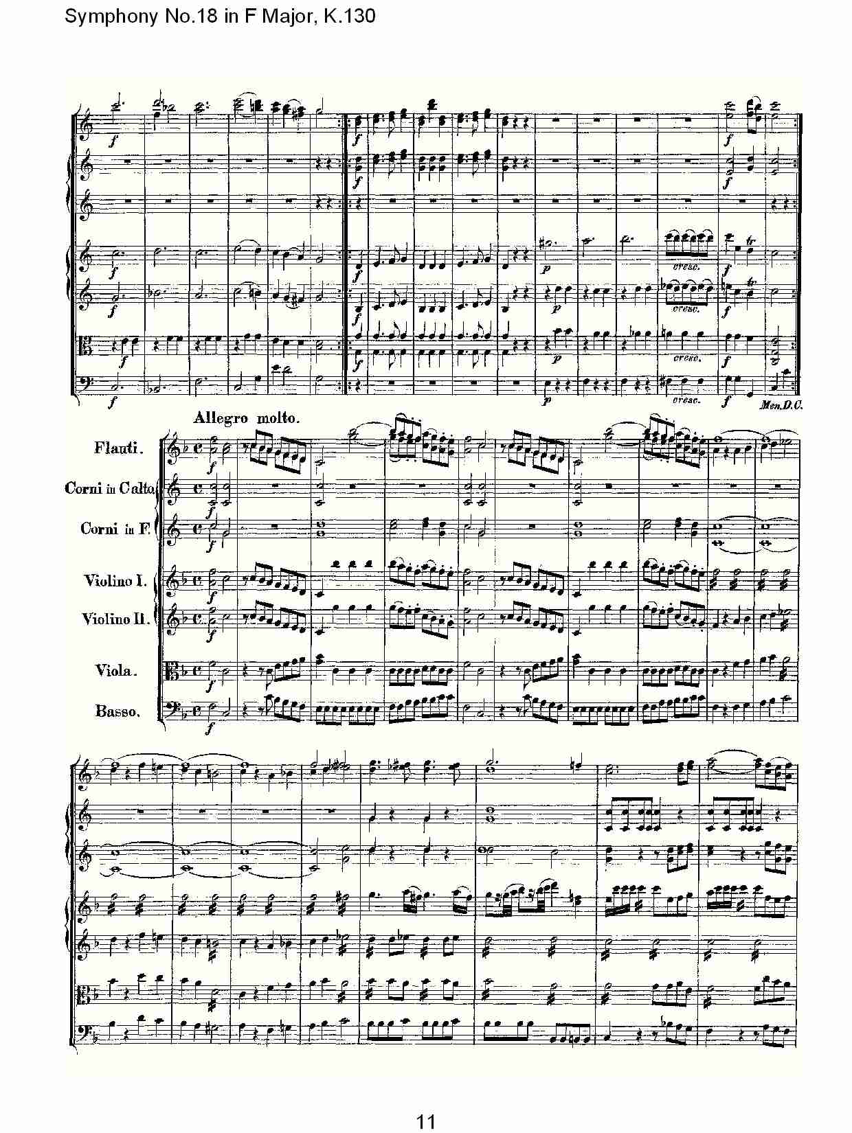 (F大调第十八交响曲K.130)（二）总谱（图1）