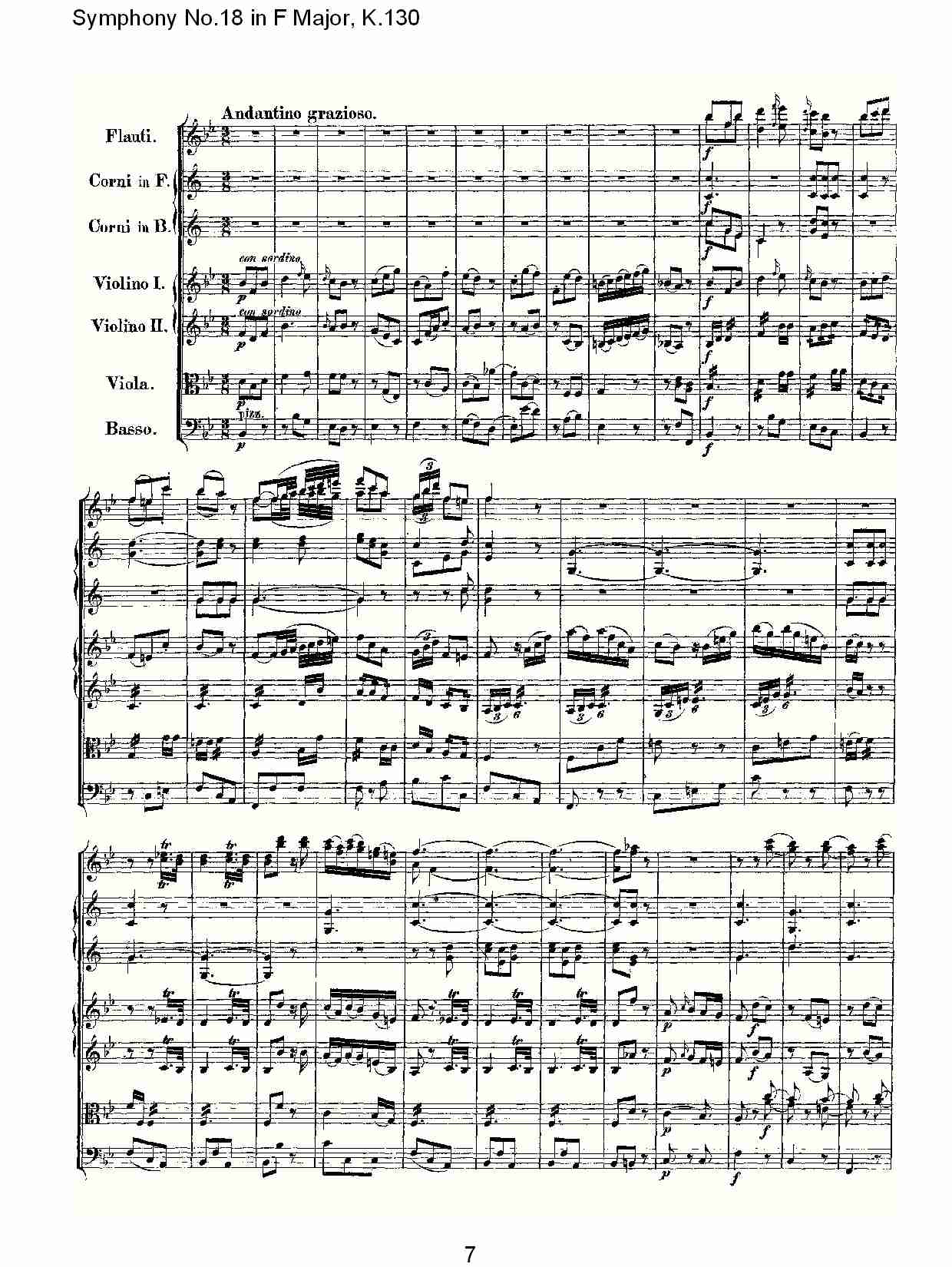 F大调第十八交响曲K.130（一）总谱（图7）