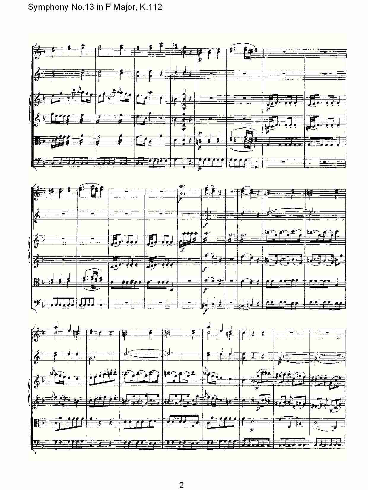 (F大调第十三交响曲K.112)（一）总谱（图2）