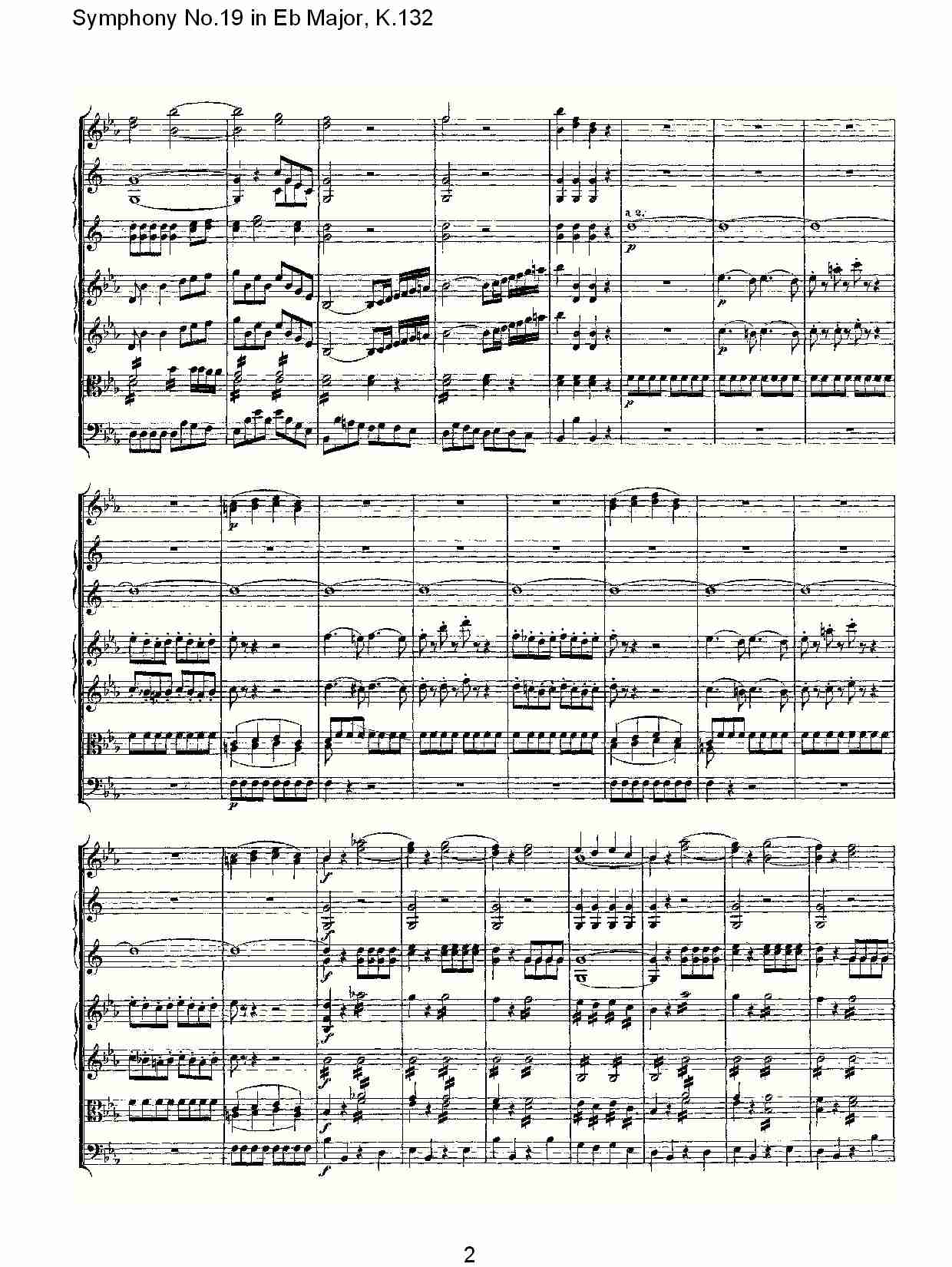 (Eb大调第十九交响曲K.132)（一）总谱（图2）