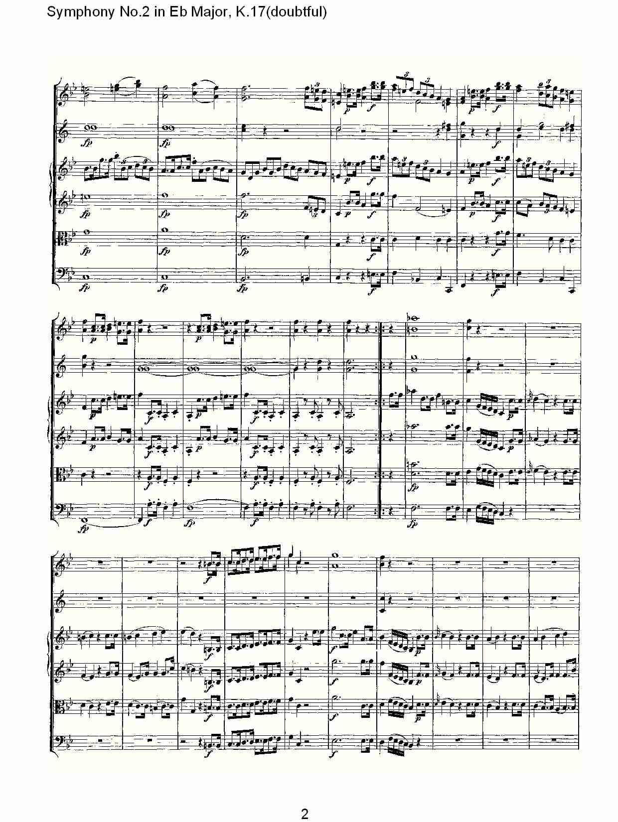 (Bb大调第二交响曲K.17)总谱（图2）
