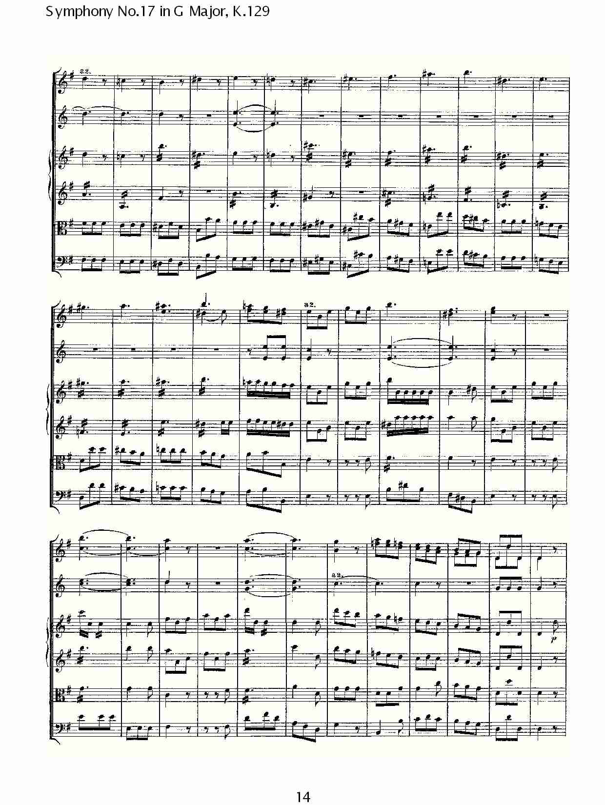 (G大调第十七交响曲K.129)（二）总谱（图4）