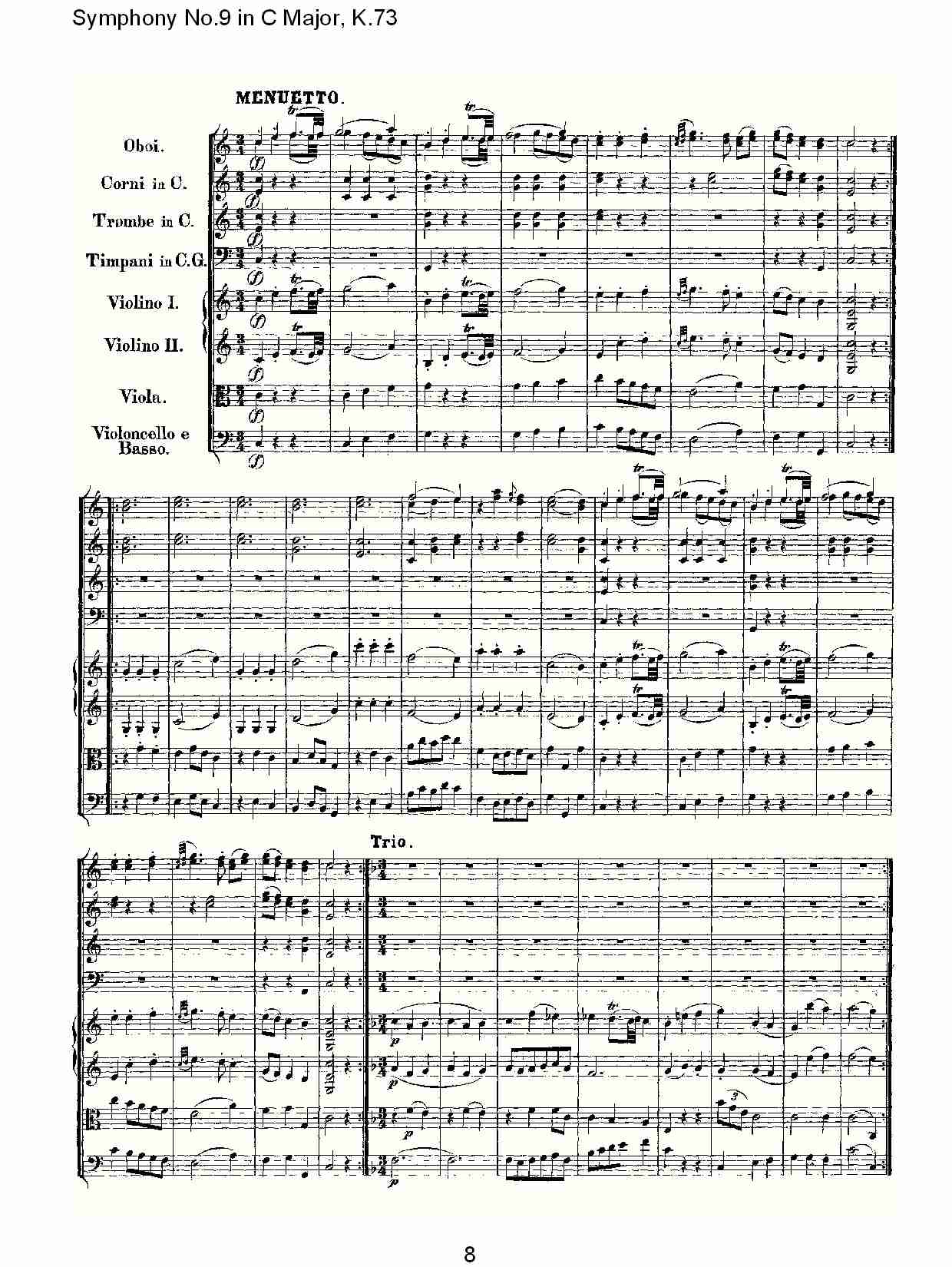 C大调第九交响曲K.73（一）总谱（图8）
