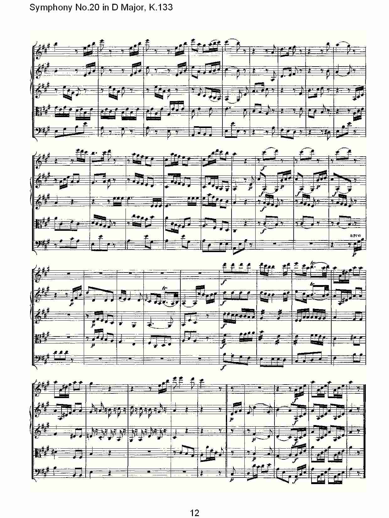 (D大调第二十交响曲K.133)（二）总谱（图2）