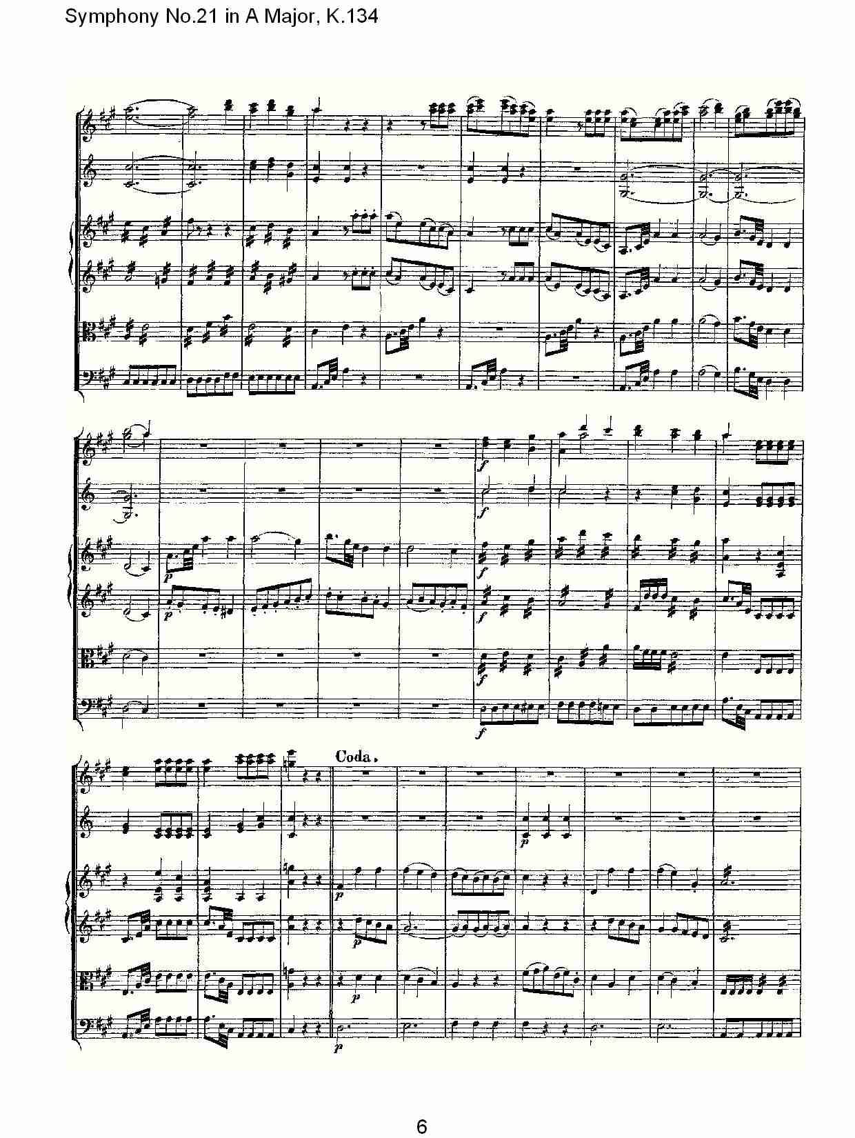 A大调第二十一交响曲K.134（一）总谱（图7）