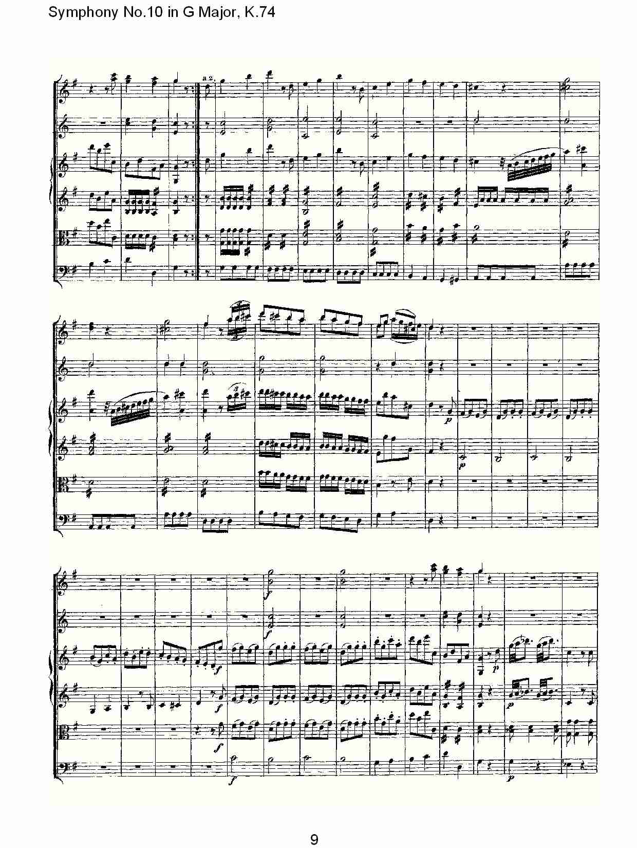 G大调第十交响曲K.74总谱（图9）