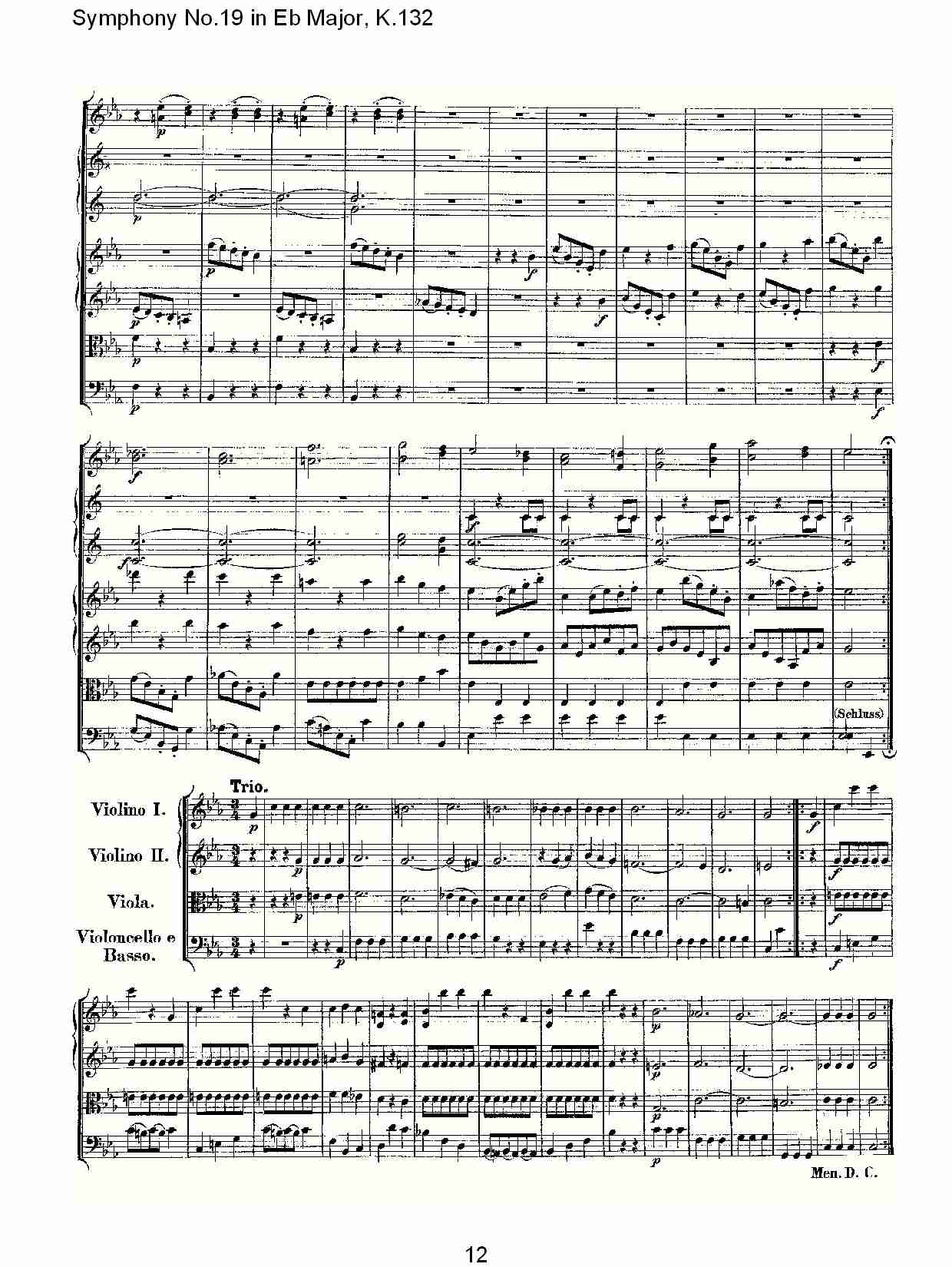 (Eb大调第十九交响曲K.132)（二）总谱（图3）