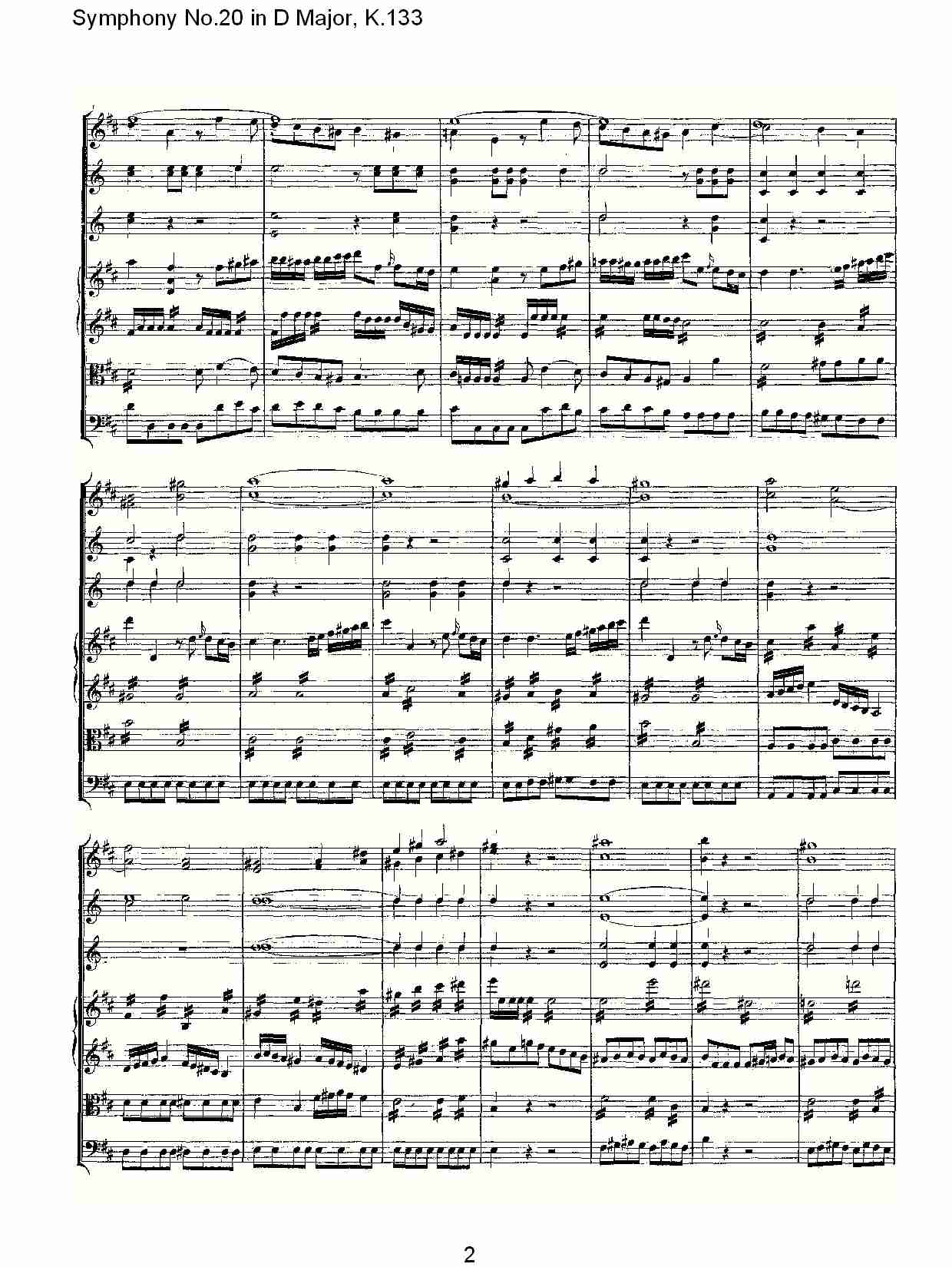 (D大调第二十交响曲K.133)（一）总谱（图2）