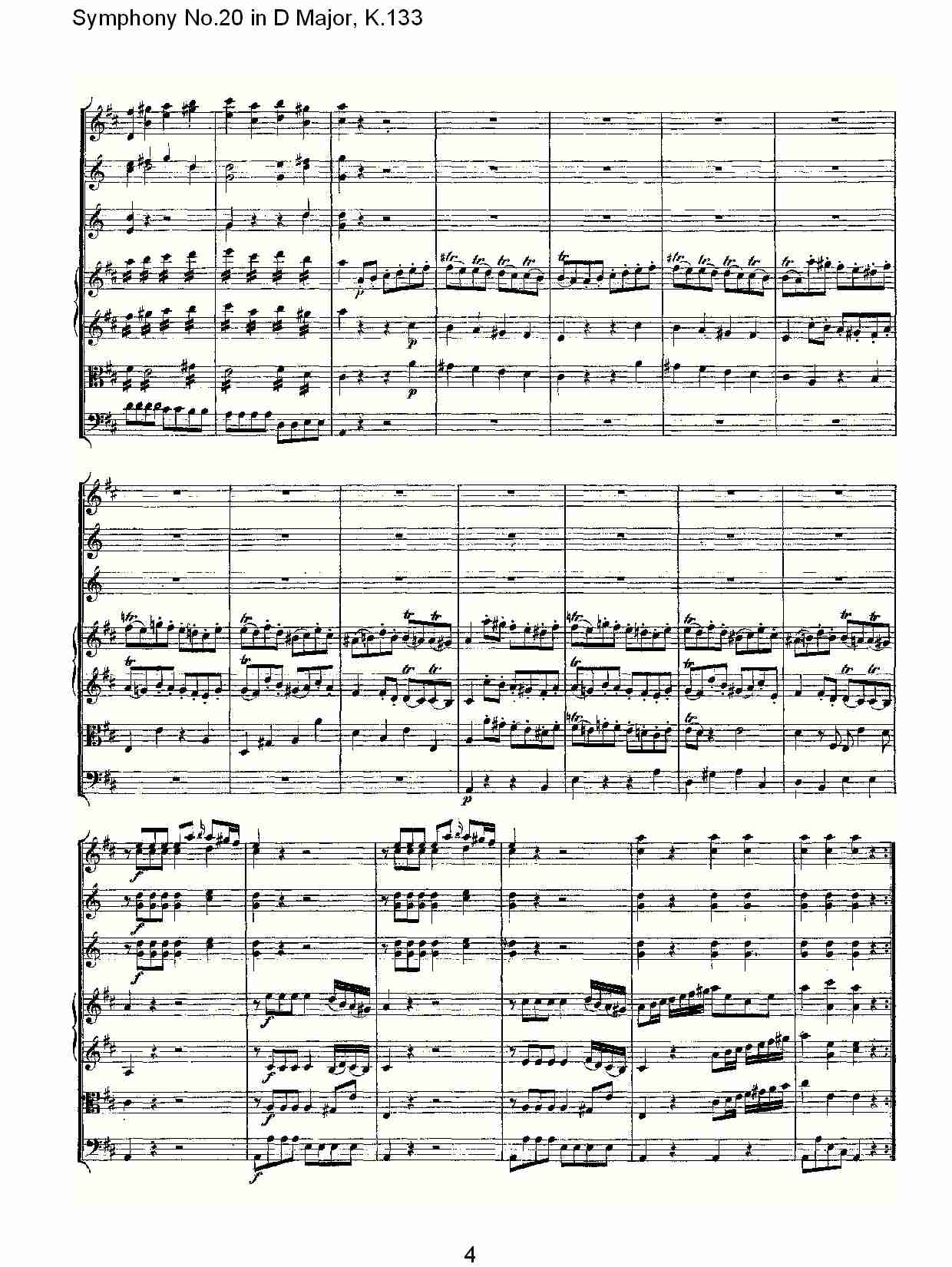 (D大调第二十交响曲K.133)（一）总谱（图4）
