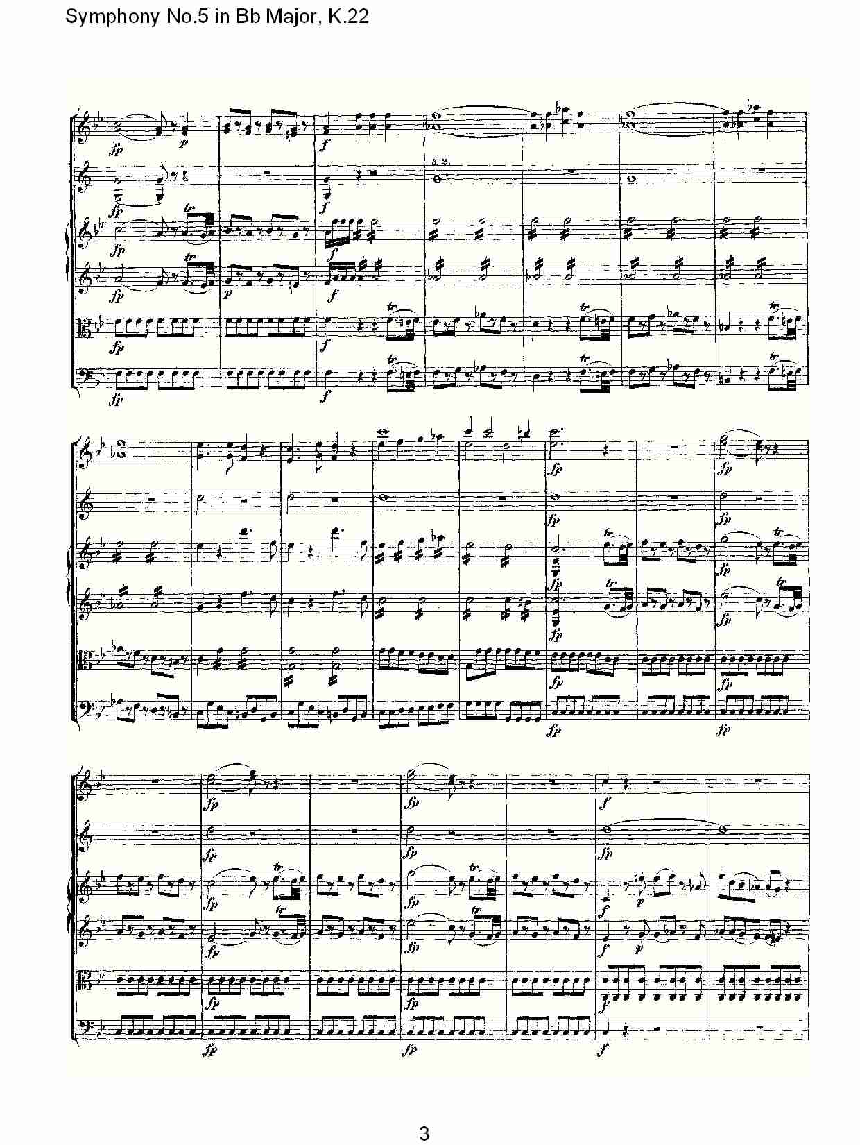Bb大调第五交响曲K.22总谱（图3）