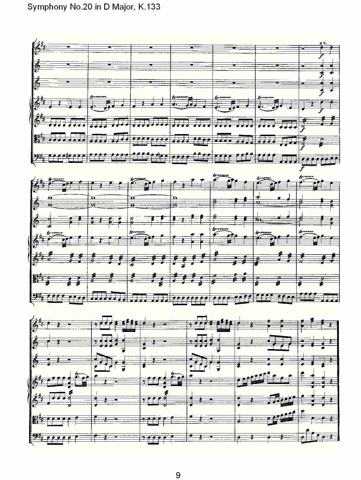 (D大调第二十交响曲K.133)（一）总谱（图9）