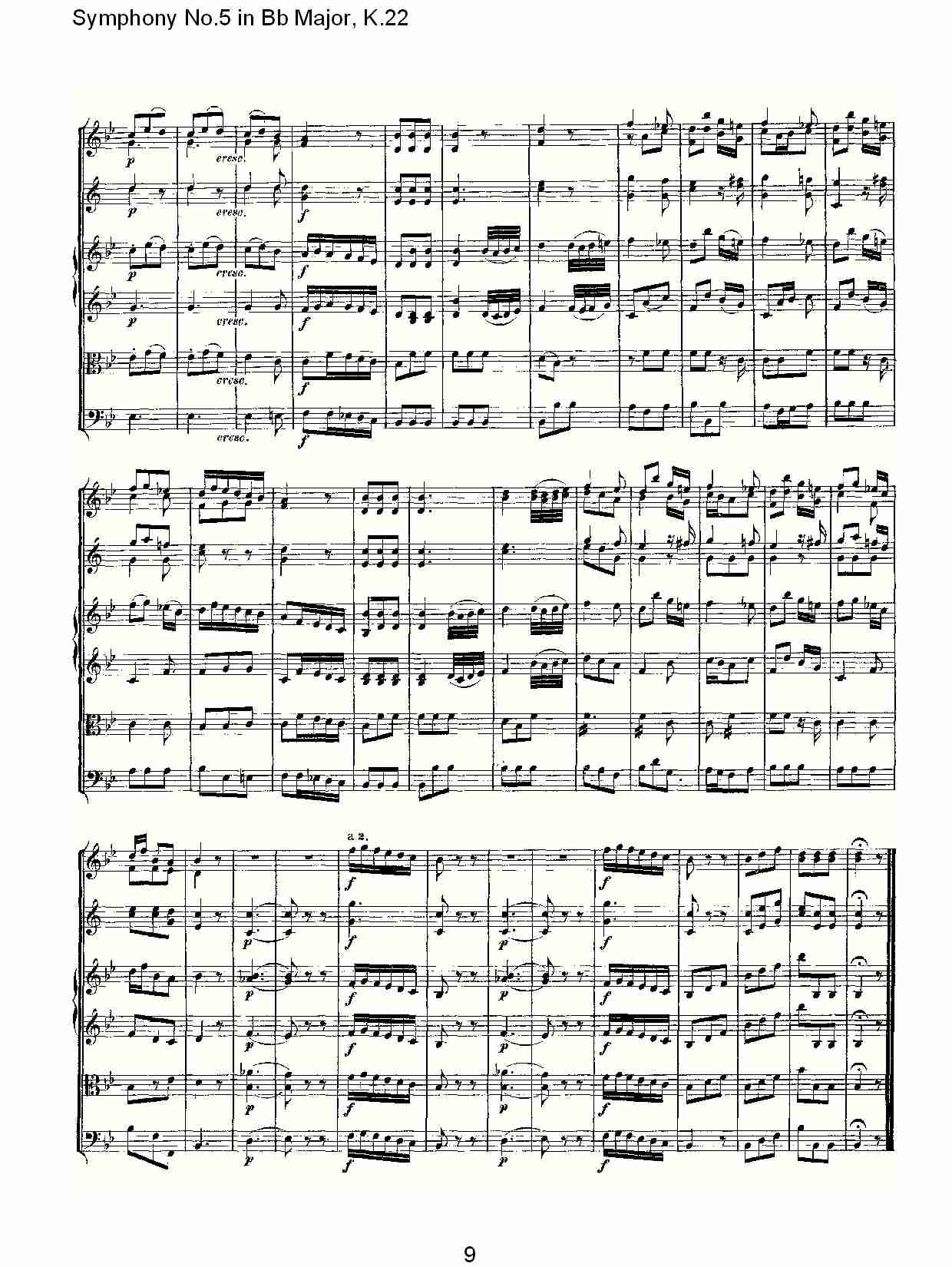 Bb大调第五交响曲K.22总谱（图9）