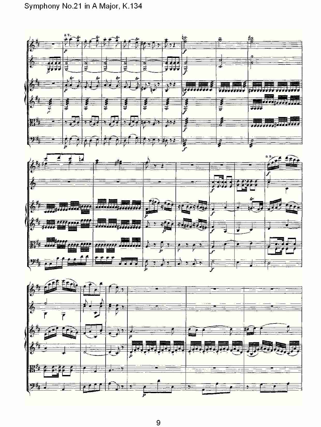 A大调第二十一交响曲K.134（一）总谱（图10）