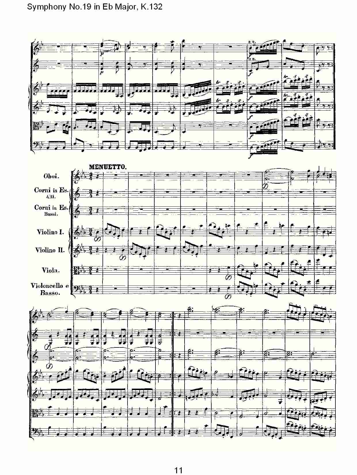 (Eb大调第十九交响曲K.132)（二）总谱（图1）