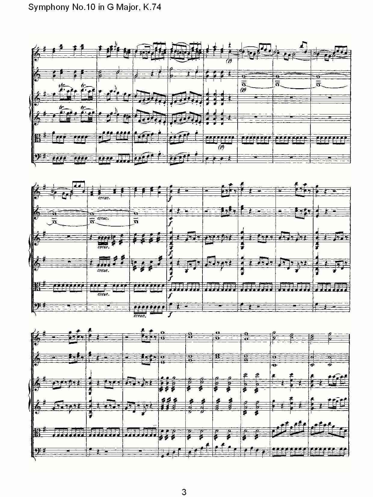 G大调第十交响曲K.74总谱（图3）
