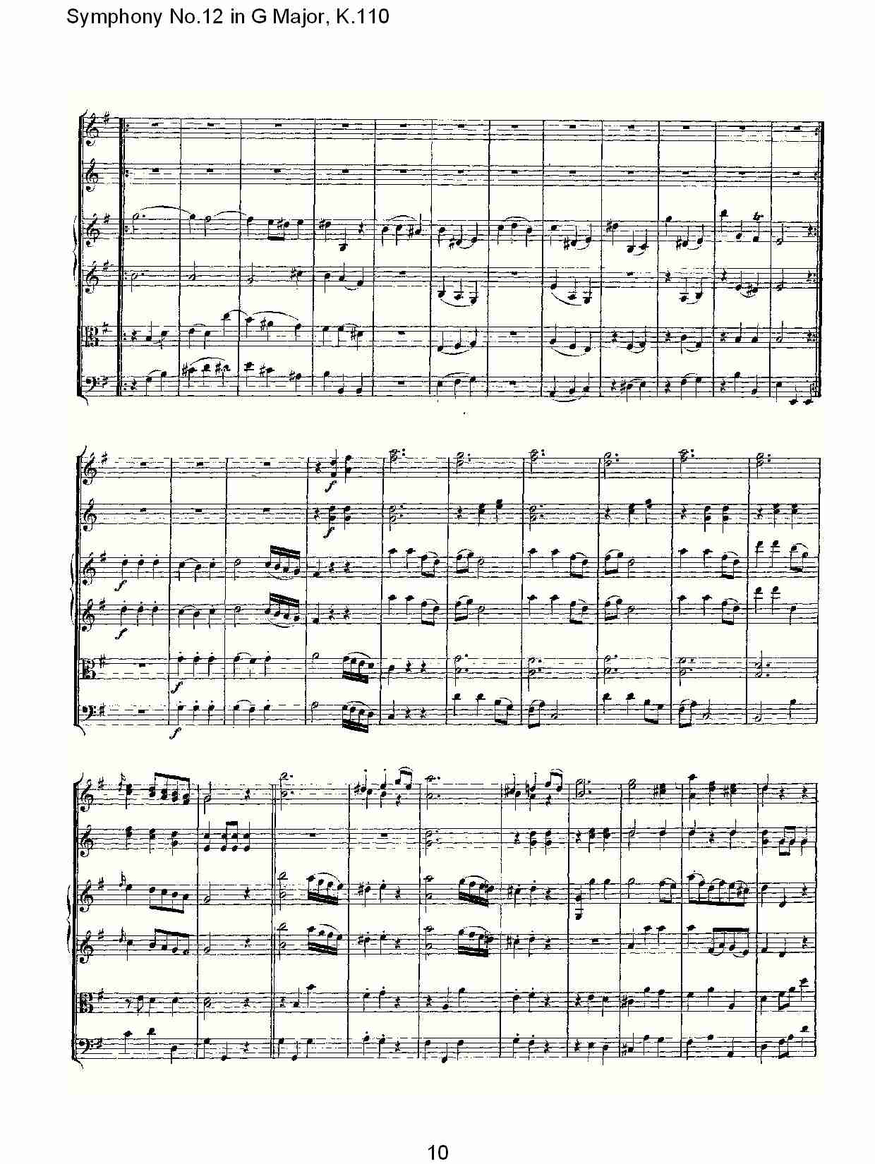 G大调第十二交响曲K.110 （一）总谱（图10）