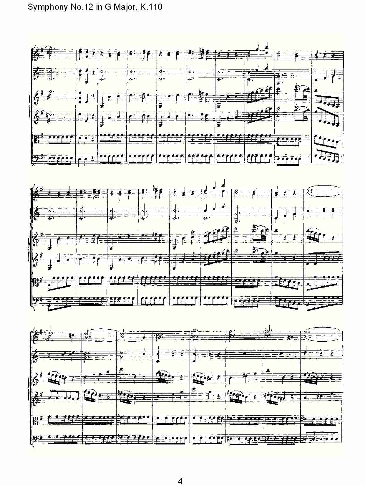 G大调第十二交响曲K.110 （一）总谱（图4）
