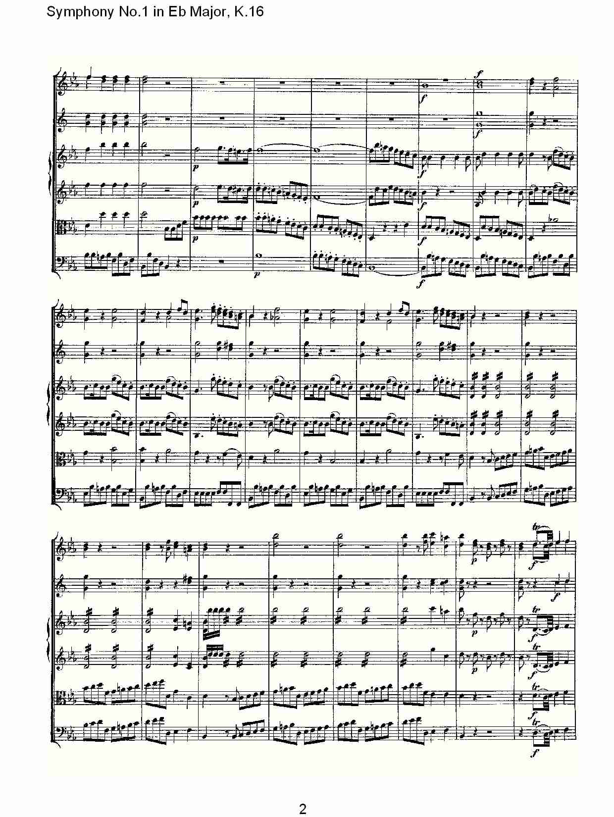 Symphony No.1 in Eb Major, K.16(Eb大调第一交响曲K.16)总谱（图2）