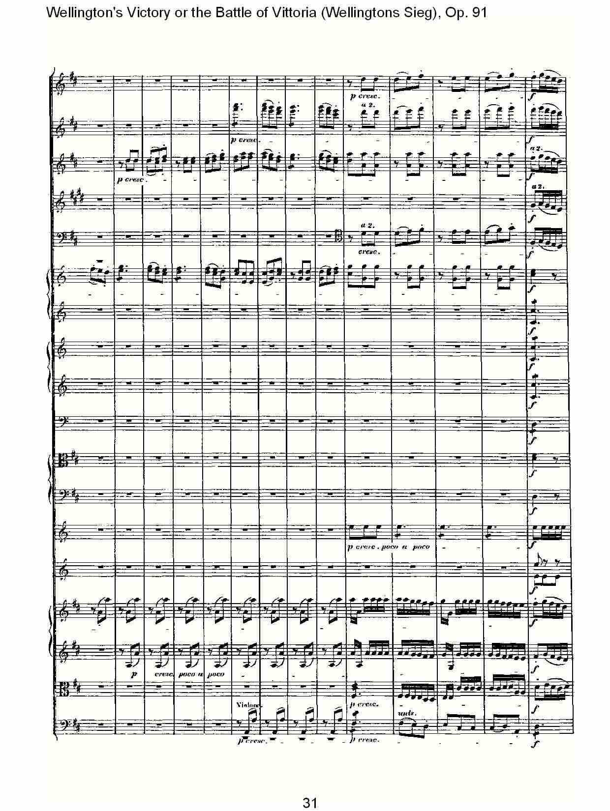 (Wellingtons Sieg), Op.91(第二乐章)(四)总谱（图1）