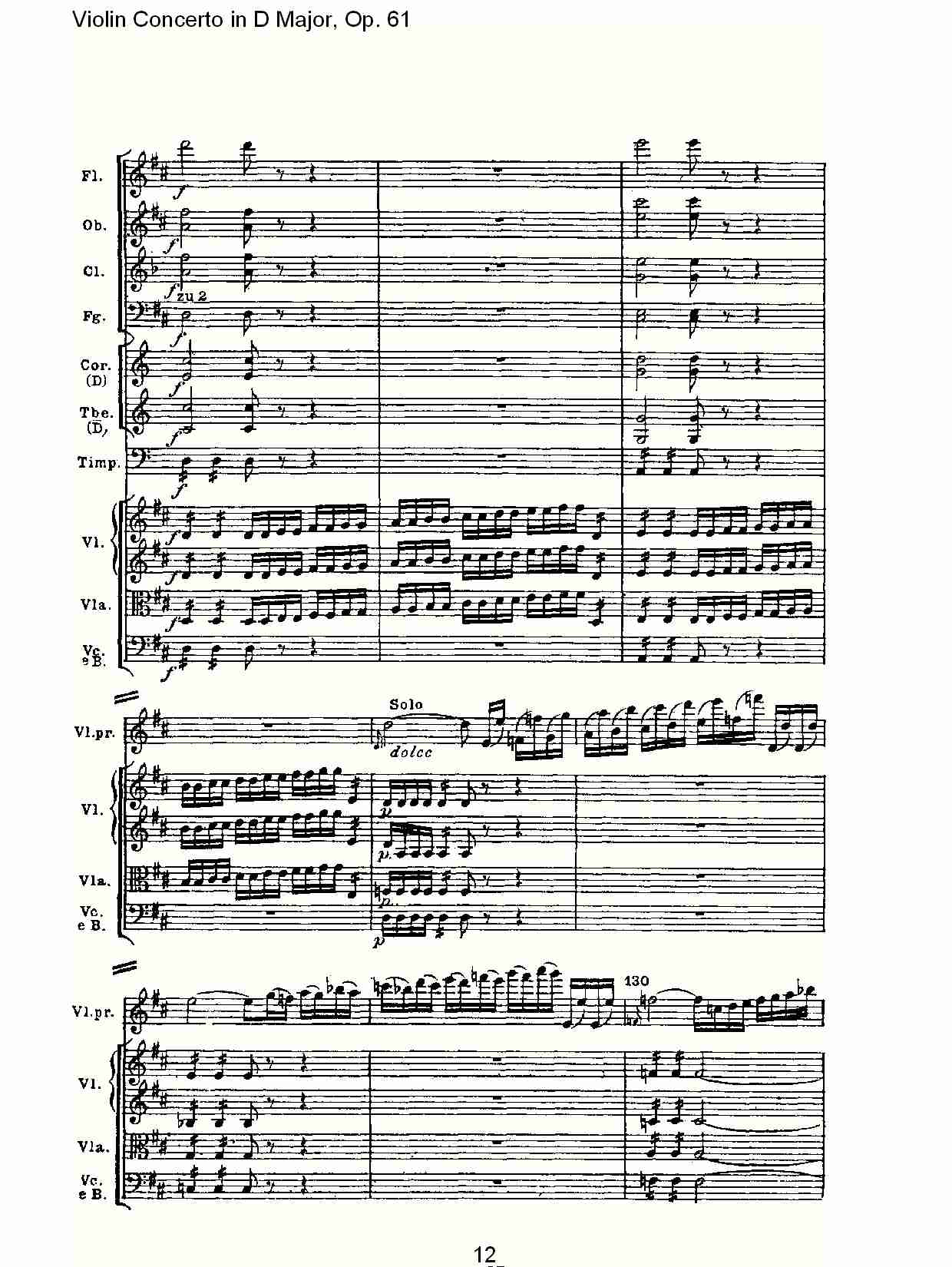D大调小提琴协奏曲 Op.61第一乐章（二）总谱（图2）