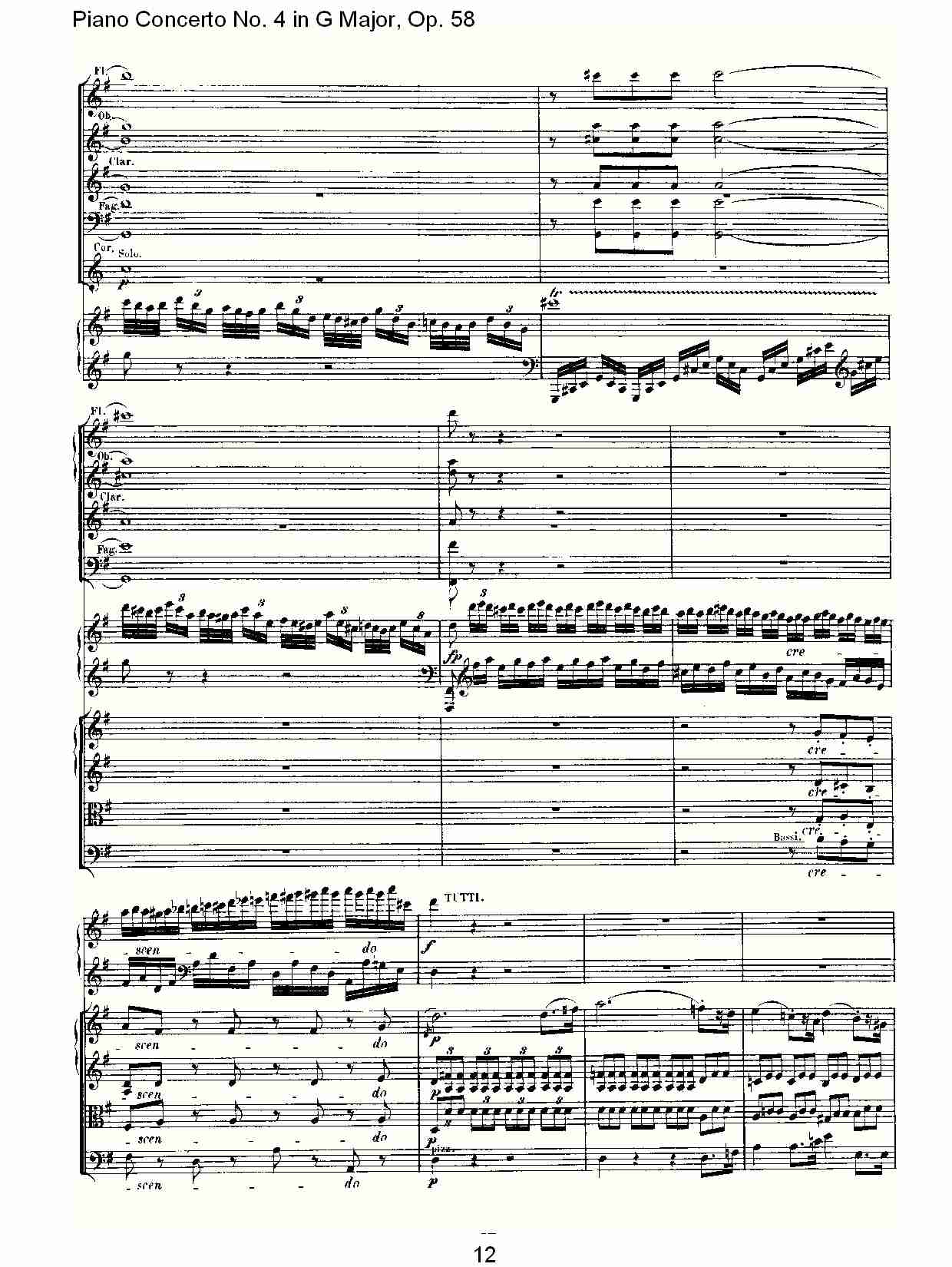 G大调钢琴第四协奏曲 Op.58第一乐章（二）总谱（图2）