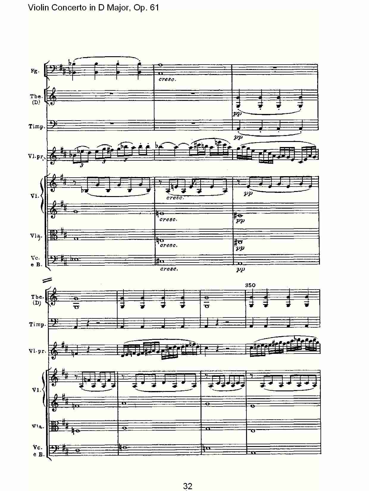 D大调小提琴协奏曲 Op.61第一乐章（四）总谱（图3）