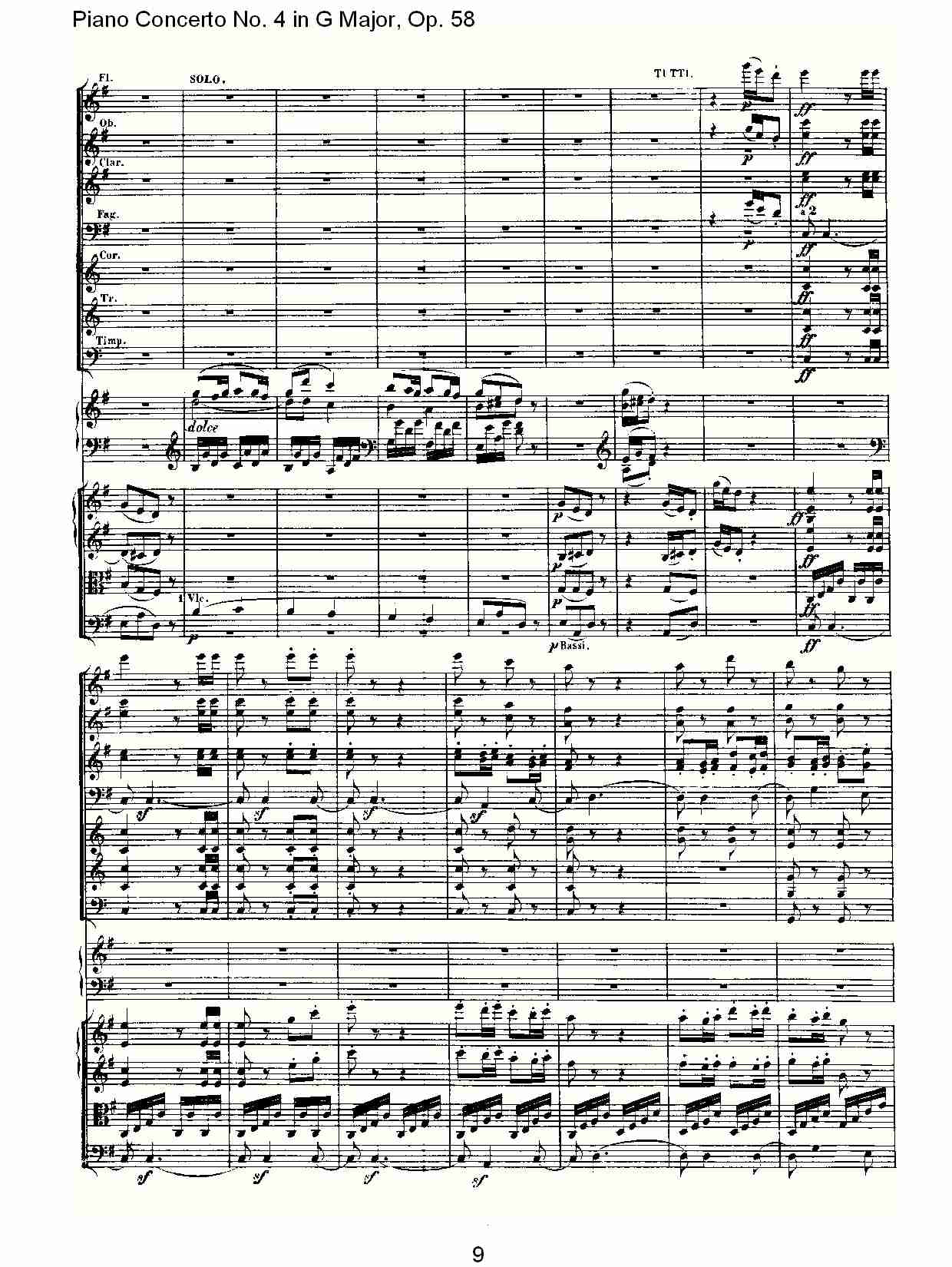 Ｇ大调钢琴第四协奏曲 Op.58第三乐章（一）总谱（图9）