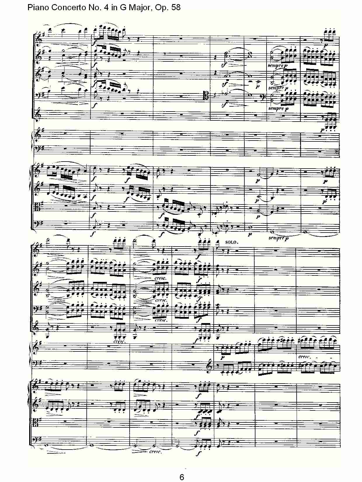 G大调钢琴第四协奏曲 Op.58第一乐章（一）总谱（图6）