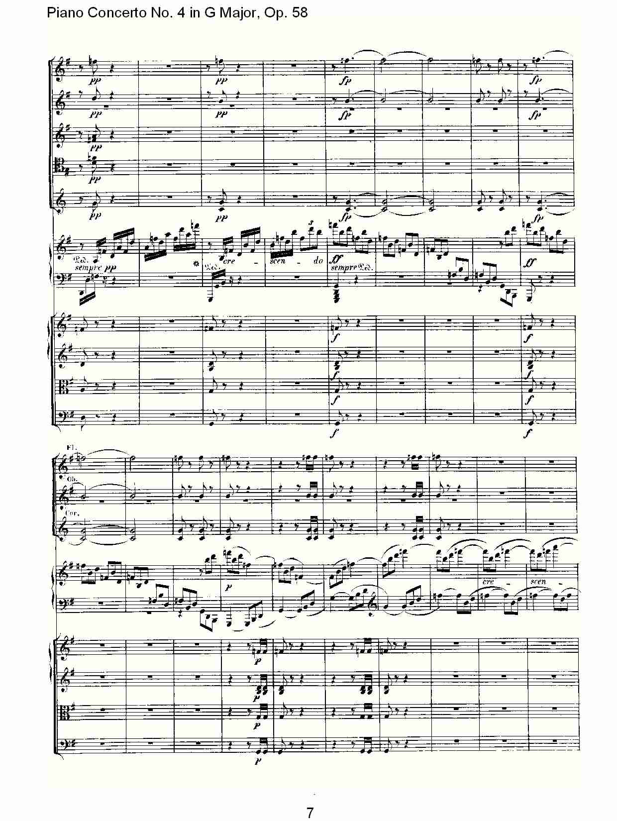Ｇ大调钢琴第四协奏曲 Op.58第三乐章（一）总谱（图7）