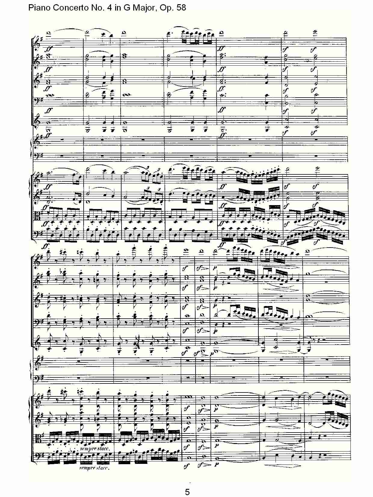 G大调钢琴第四协奏曲 Op.58第一乐章（一）总谱（图5）