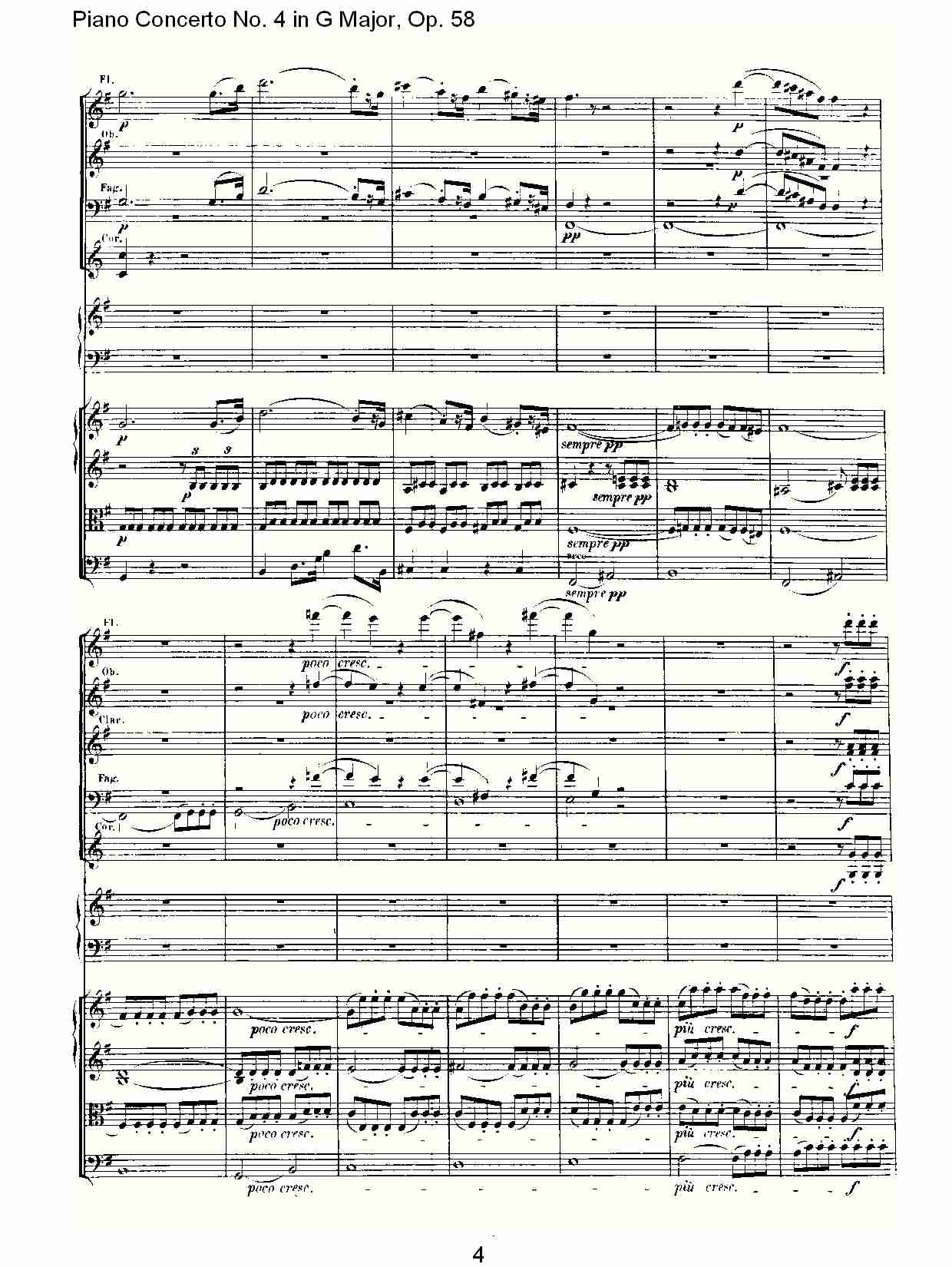G大调钢琴第四协奏曲 Op.58第一乐章（一）总谱（图4）