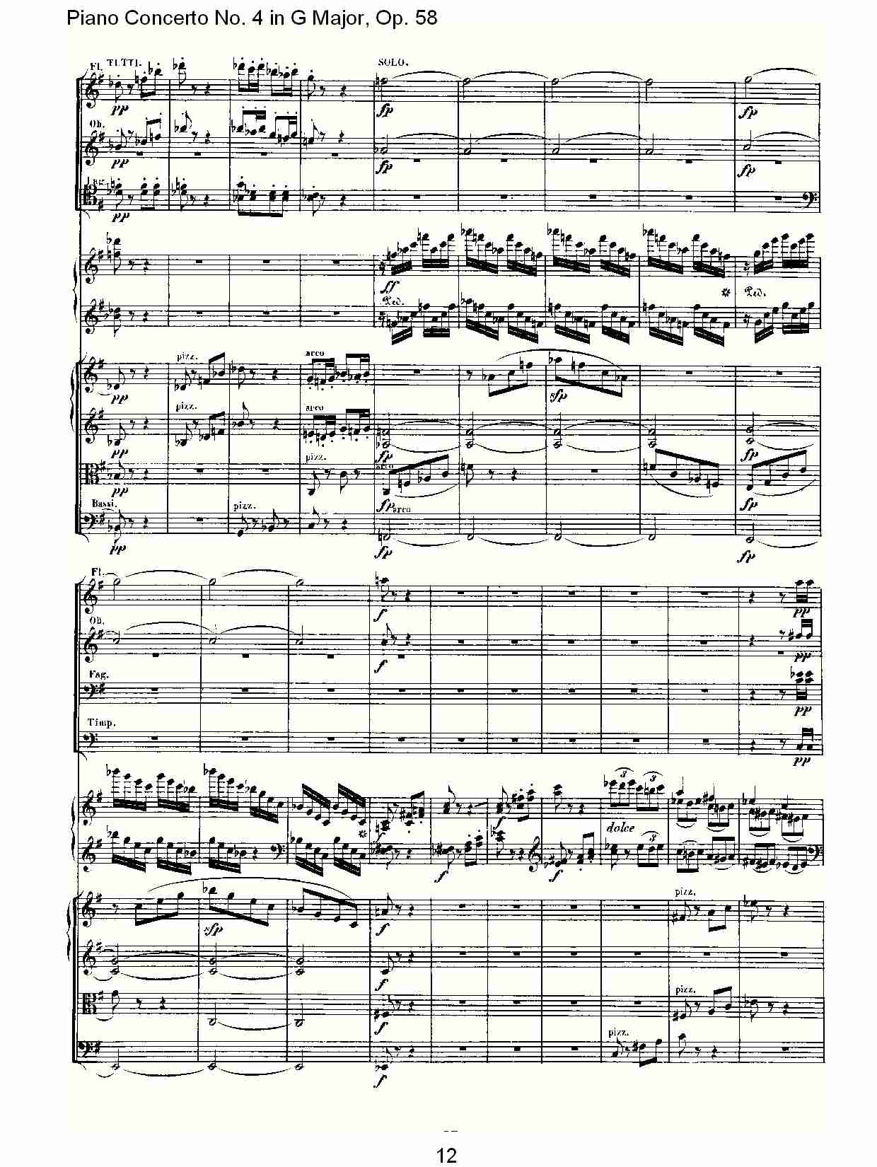 Ｇ大调钢琴第四协奏曲 Op.58第三乐章（二）总谱（图2）