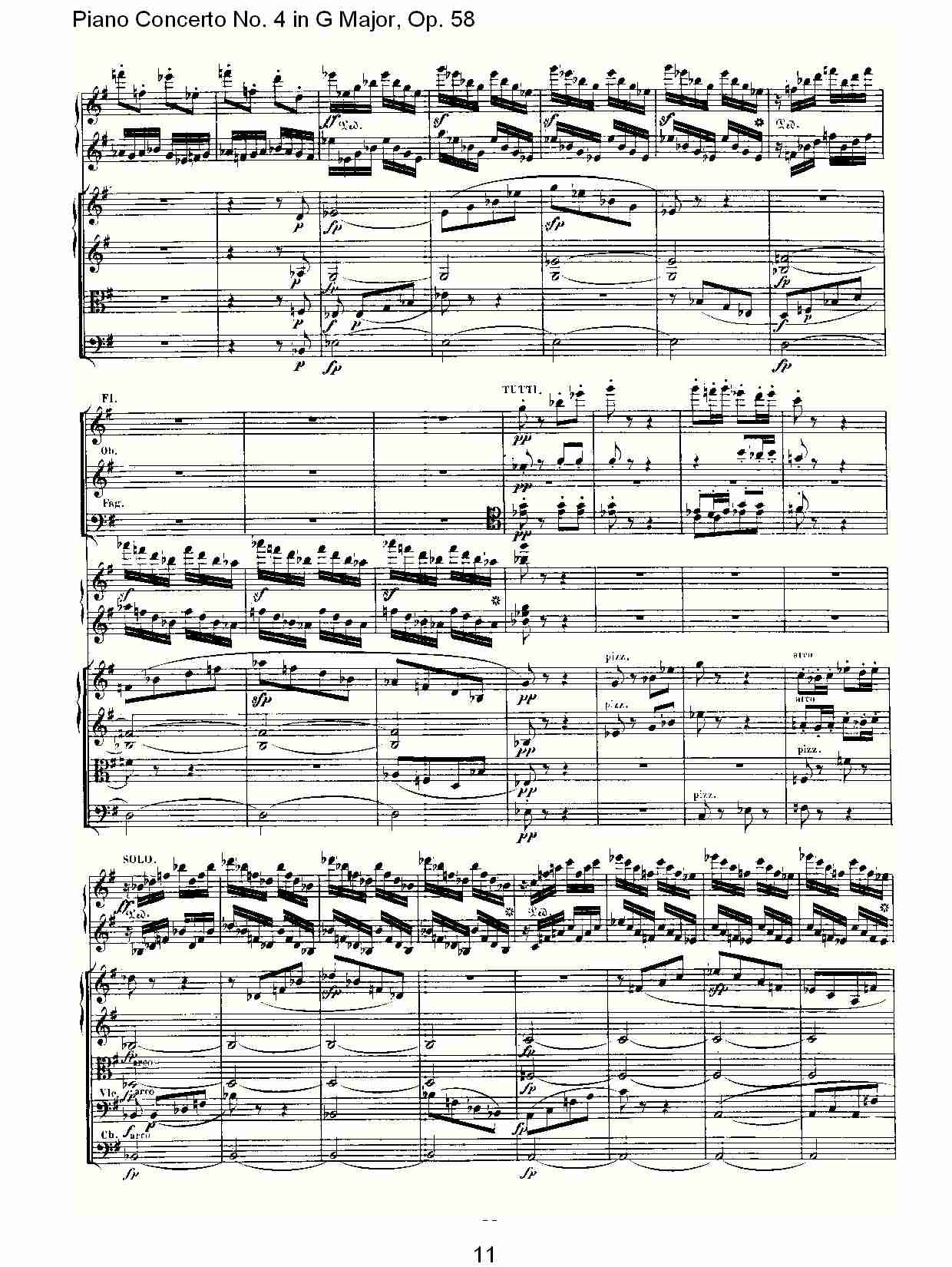 Ｇ大调钢琴第四协奏曲 Op.58第三乐章（二）总谱（图1）