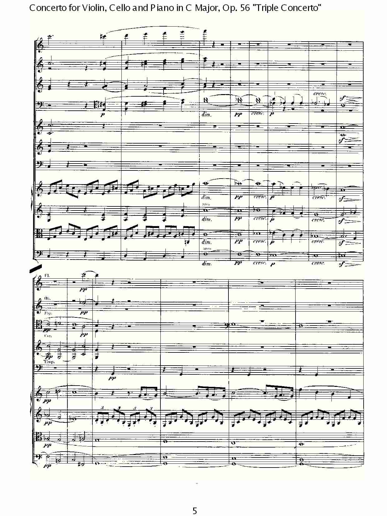 C大调大提琴与钢琴协奏曲 Op.56第一乐章(一)总谱（图5）