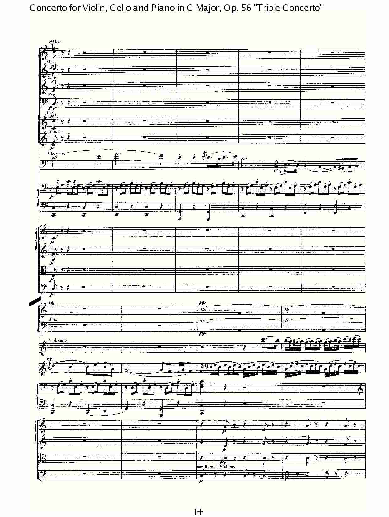 C大调大提琴与钢琴协奏曲 Op.56第一乐章(二)总谱（图1）