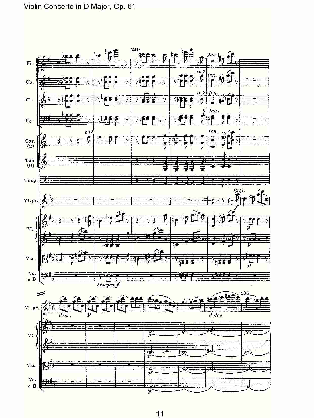 D大调小提琴协奏曲 Op.61第三乐章(二)总谱（图1）