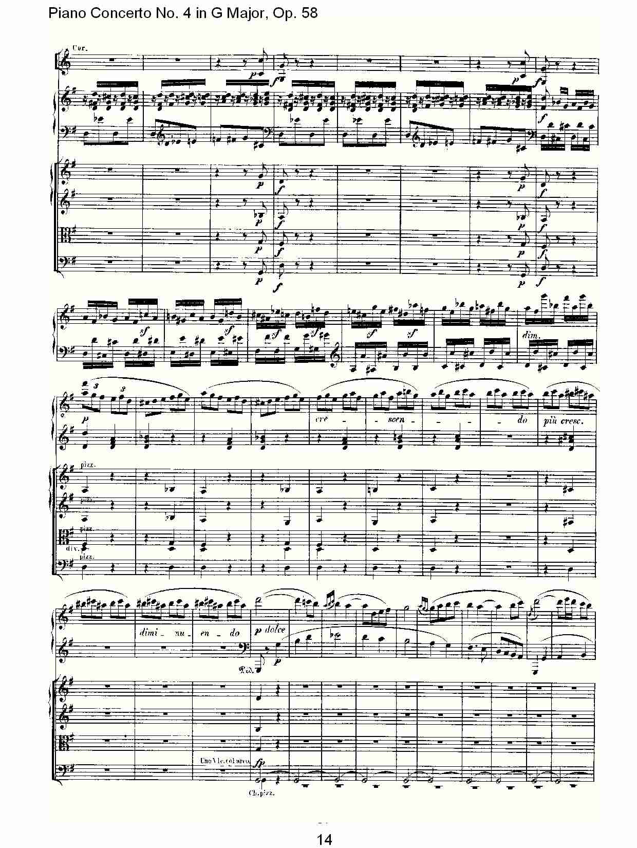 Ｇ大调钢琴第四协奏曲 Op.58第三乐章（二）总谱（图4）