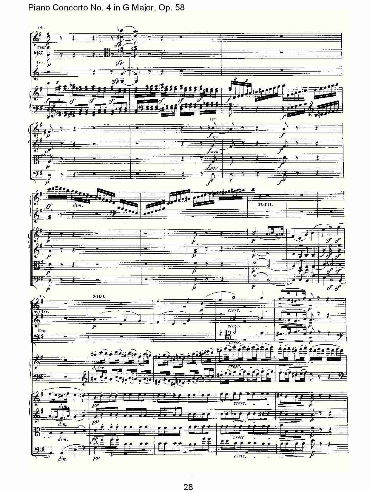 G大调钢琴第四协奏曲 Op.58第一乐章（三）总谱（图8）