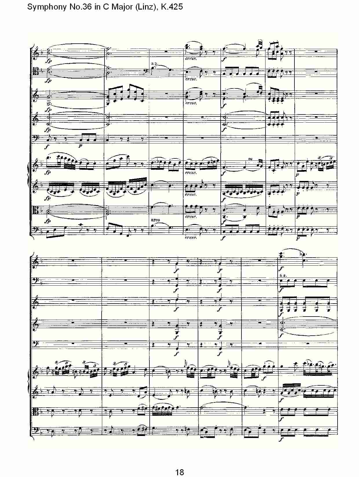C大调第三十六交响曲K.425  （四）总谱（图3）