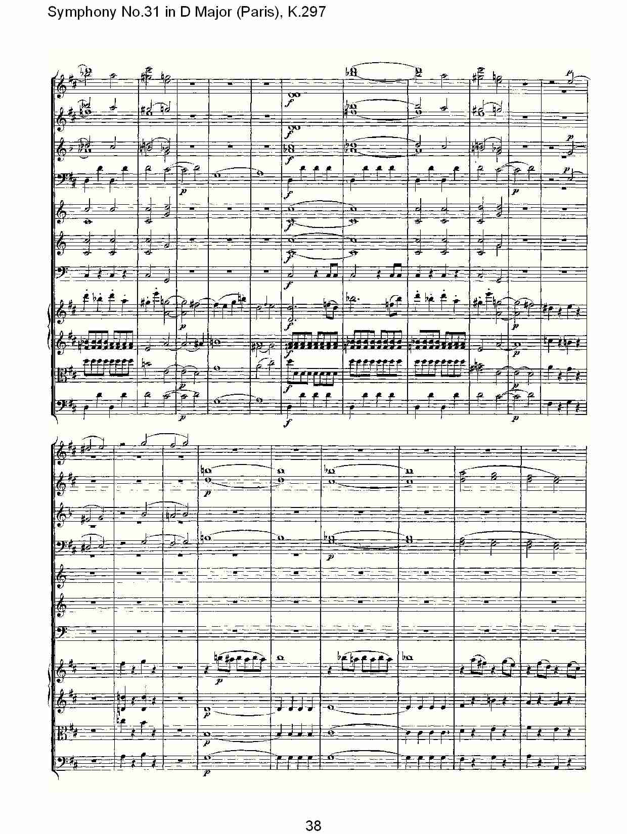 (D大调第三十一交响曲“巴黎”K.297)（八）总谱（图3）