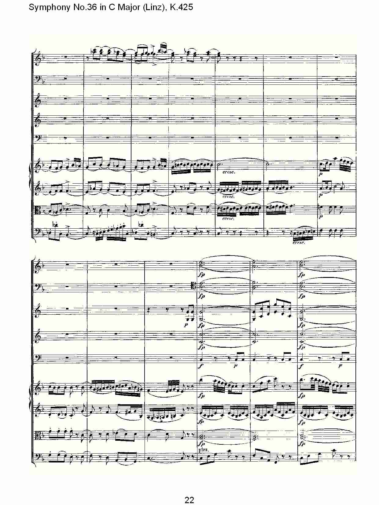 C大调第三十六交响曲K.425  （五）总谱（图2）
