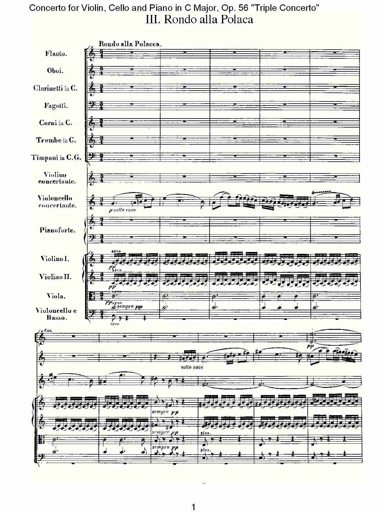 C大调大提琴与钢琴协奏曲 Op.56）第三乐章(一)总谱（图1）