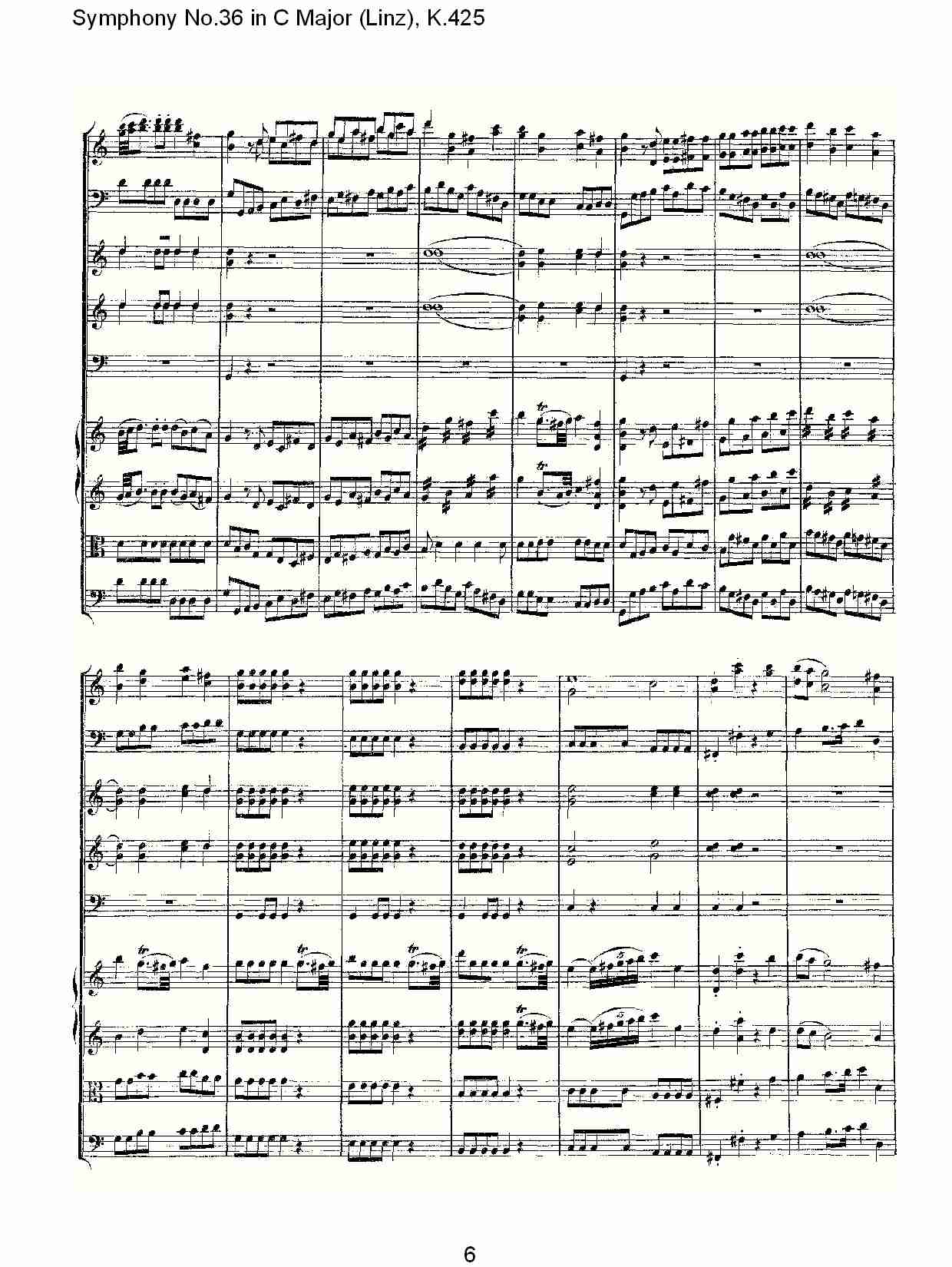 C大调第三十六交响曲K.425 （二）总谱（图1）