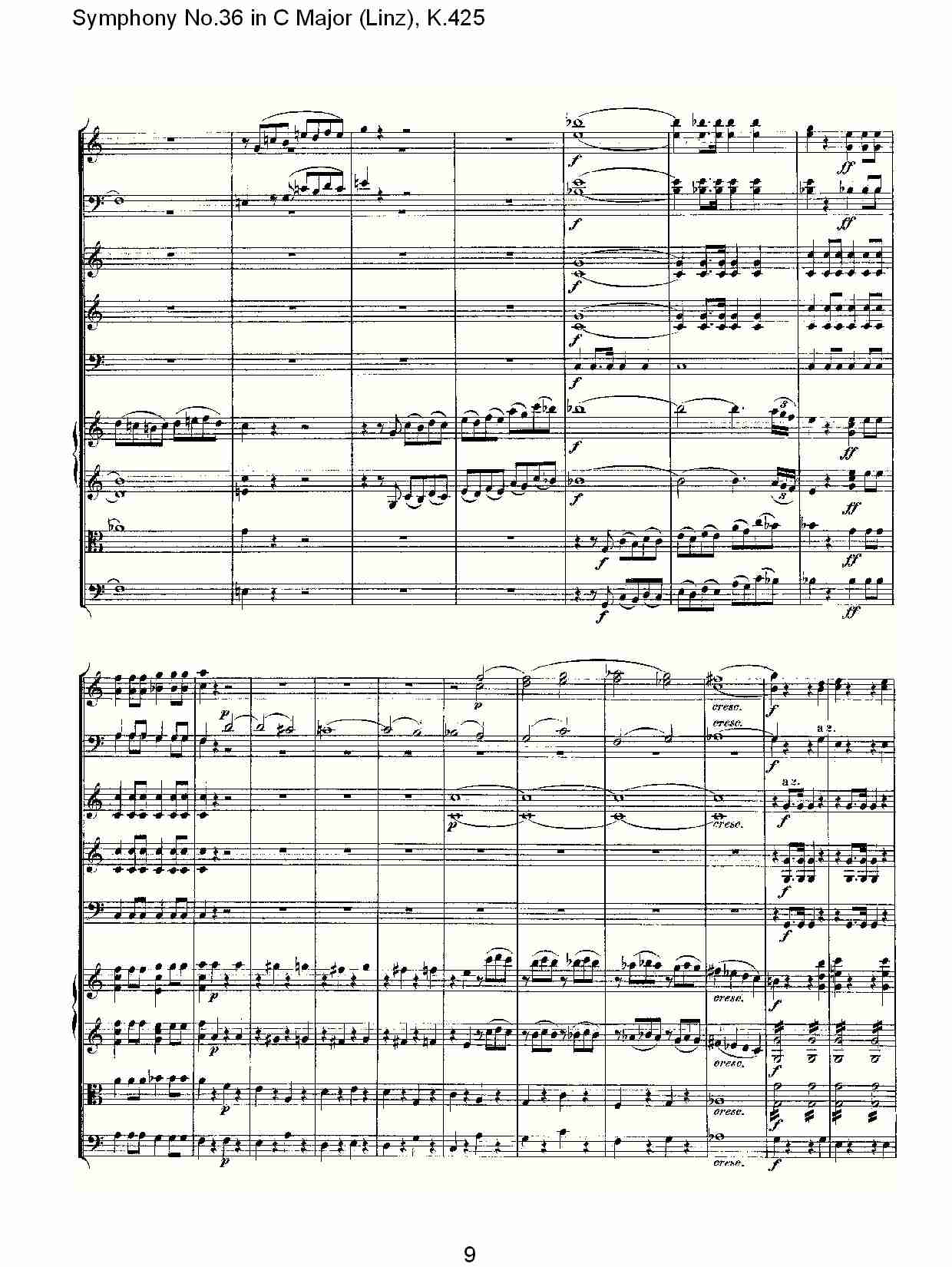C大调第三十六交响曲K.425 （二）总谱（图4）